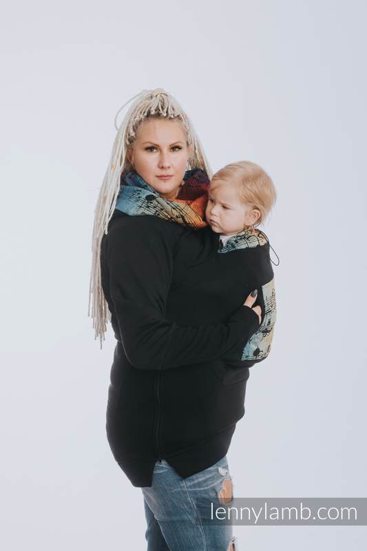 Lenny Lamb - Babywearing Sweatshirt 3.0 - Black with Symphony Rainbow Dark - size XXL XXL Lenny Lamb - Babywearing Sweatshirt 3.0 - Black with Symphony Rainbow Dark - size XXL XXL