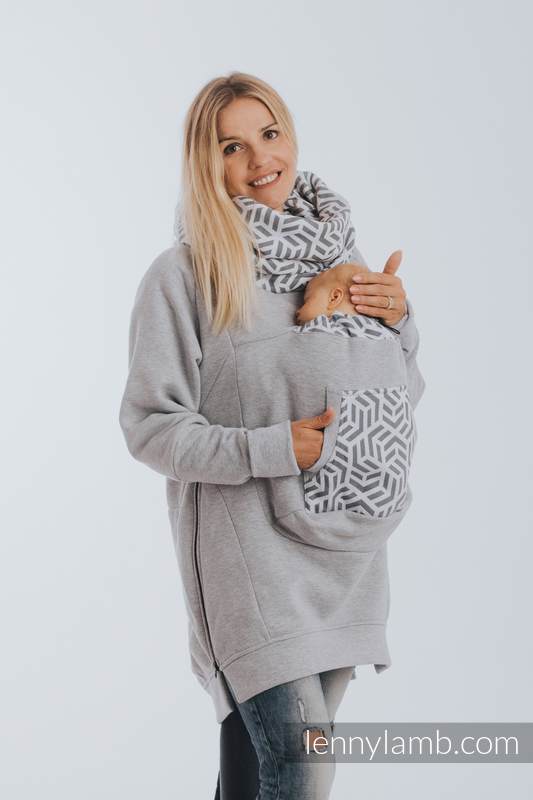 Lenny Lamb - Babywearing Sweatshirt 3.0 - Gray Melange with Pearl - size XXL XXL Lenny Lamb - Babywearing Sweatshirt 3.0 - Gray Melange with Pearl - size XXL XXL