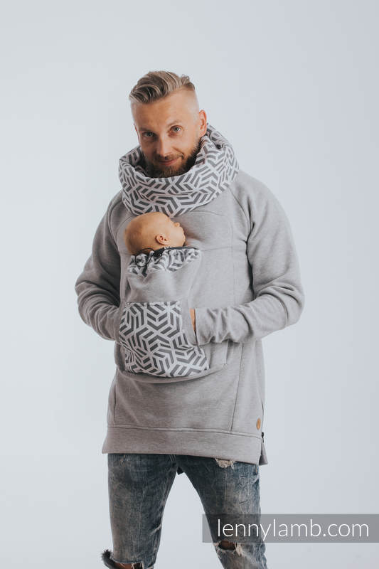 Lenny Lamb - Babywearing Sweatshirt 3.0 - Gray Melange with Pearl - size XXL XXL