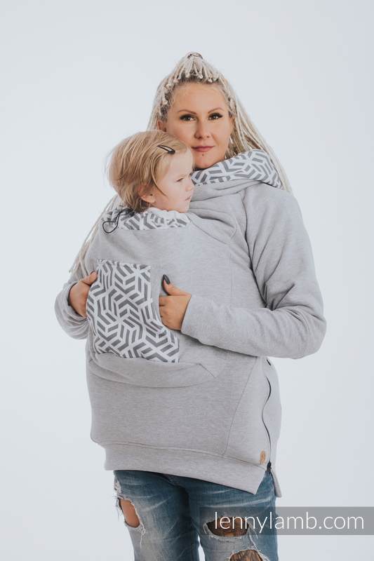 Lenny Lamb - Babywearing Sweatshirt 3.0 - Gray Melange with Pearl - size XXL XXL