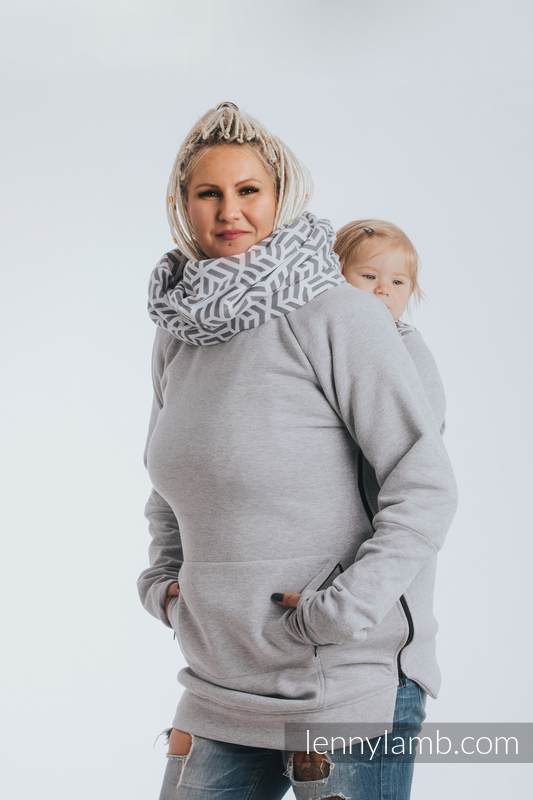 Lenny Lamb - Babywearing Sweatshirt 3.0 - Gray Melange with Pearl - size XXL XXL