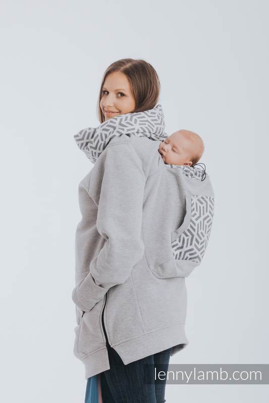 Lenny Lamb - Babywearing Sweatshirt 3.0 - Gray Melange with Pearl - size XXL XXL