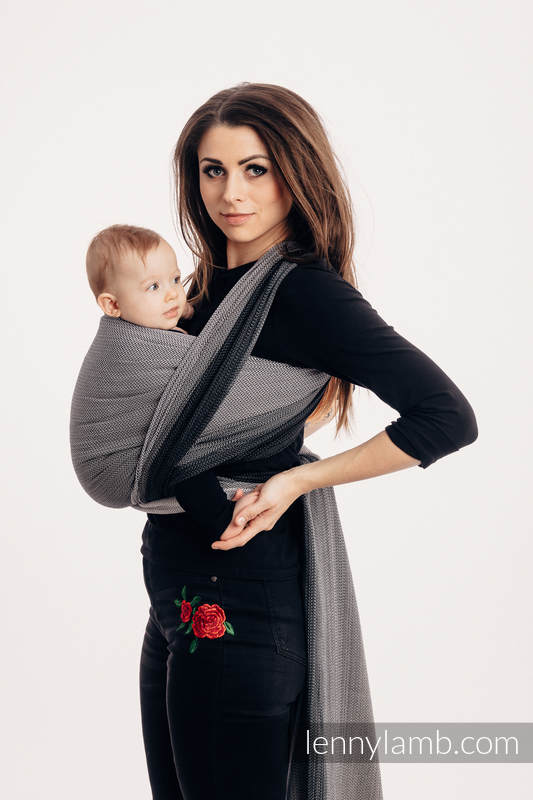 Lenny Lamb - Тъкан слинг-шал LITTLE HERRINGBONE OMBRE GREY S