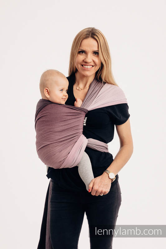 Lenny Lamb - Тъкан слинг-шал LITTLE HERRINGBONE OMBRE PINK S